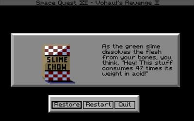 Space Quest IV: Roger Wilco and the Time Rippers - Screenshot - Game Over Image