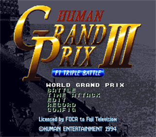 Human Grand Prix III: F1 Triple Battle - Screenshot - Game Title Image