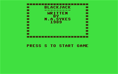 Blackjack (Argus Specialists Publications) - Screenshot - Game Title Image