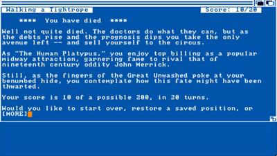 Ballyhoo - Screenshot - Game Over Image