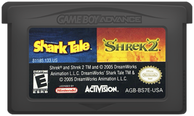 2 in 1 Game Pack: Shrek 2 / Shark Tale - Cart - Front Image