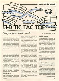 3-D Tic-Tac-Toe (Antic) - Advertisement Flyer - Front Image