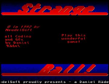 Strange Ball - Screenshot - Game Title Image