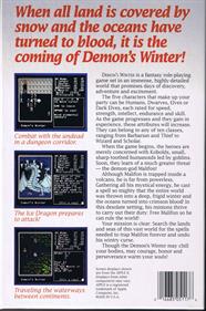 Demon's Winter - Box - Back Image