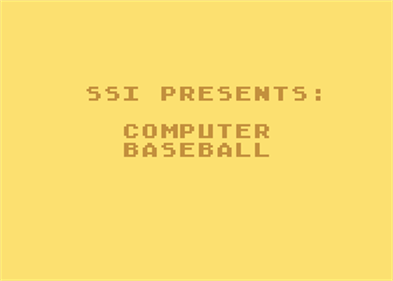 Computer Baseball - Screenshot - Game Title Image