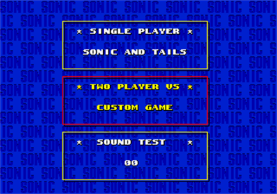 Sonic The Hedgehog 2 VS - Screenshot - Game Select Image