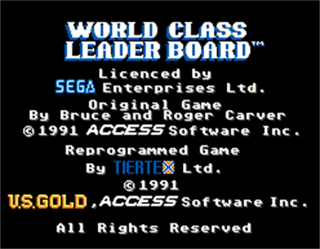 World Class Leader Board - Screenshot - Game Title Image