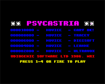 Psycastria - Screenshot - High Scores Image