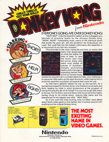 Donkey Kong - Advertisement Flyer - Back Image