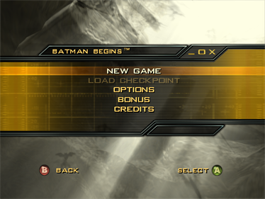 Batman Begins - Screenshot - Game Select Image