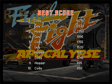 Final Fight Apocalypse: 1st Edition (Remix Edition) - Screenshot - High Scores Image