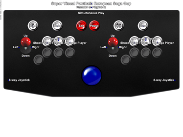 Super Visual Soccer: Sega Cup - Arcade - Controls Information Image