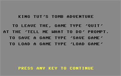 King Tut's Tomb Adventure (ShareData) - Screenshot - Game Title Image