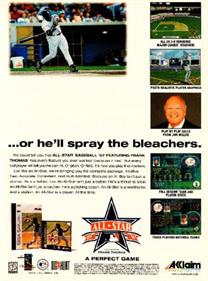All-Star Baseball '97 Featuring Frank Thomas - Advertisement Flyer - Back Image