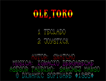 Ole, Toro - Screenshot - Game Select Image