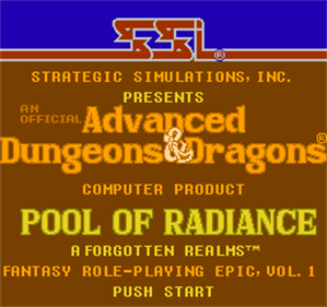 Advanced Dungeons & Dragons: Pool of Radiance - Screenshot - Game Title Image
