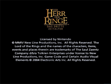 The Lord of the Rings: The Third Age - Screenshot - Game Title Image