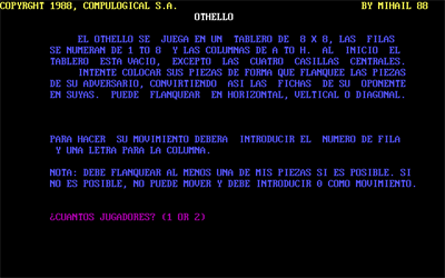 Othello (1988) - Screenshot - Game Title Image