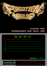 Forgotten Worlds (Mega-Tech) - Screenshot - Game Title Image