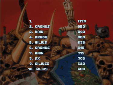 Golden Axe: Genesis (Special Edition) - Screenshot - High Scores Image