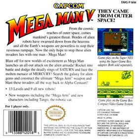 Mega Man V - Box - Back Image