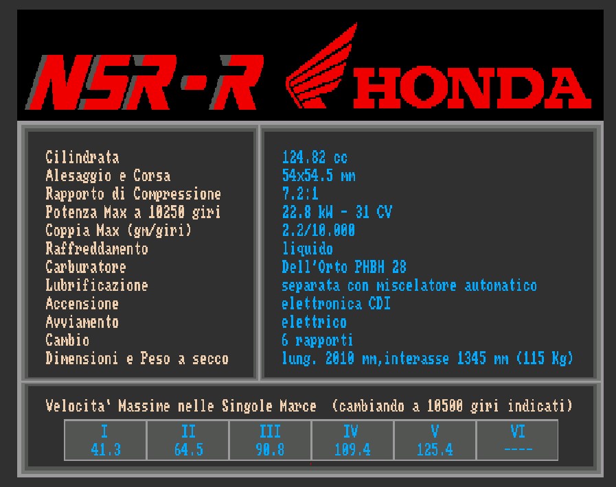 The Official Honda NSR-R Simulator