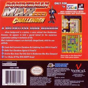 Bomberman Max: Red Challenger - Box - Back Image