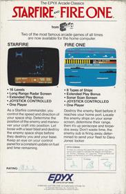 Arcade Classics: Starfire and Fire One - Box - Back Image
