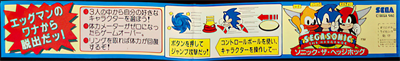 SegaSonic the Hedgehog - Arcade - Controls Information Image