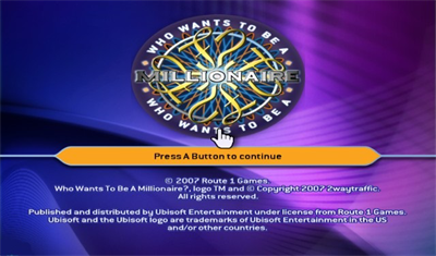 Who Wants to be a Millionaire: 1st Edition - Screenshot - Game Title Image
