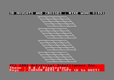 3D Noughts and Crosses - Screenshot - Game Title Image