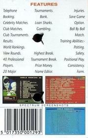 Snooker Management - Box - Back Image