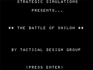 The Battle of Shiloh - Screenshot - Game Title Image
