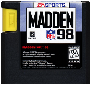 Madden NFL 98 - Cart - Front Image