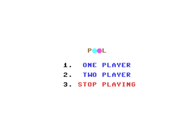 Pool (COMPUTE! Publications) - Screenshot - Game Title Image