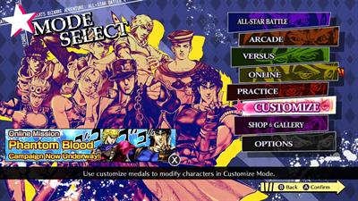 JoJo's Bizarre Adventure: All-Star Battle R - Screenshot - Game Select Image