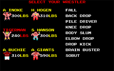 Champion ProWres Special - Screenshot - Game Select Image
