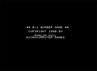 B-1 Nuclear Bomber - Screenshot - Game Title Image