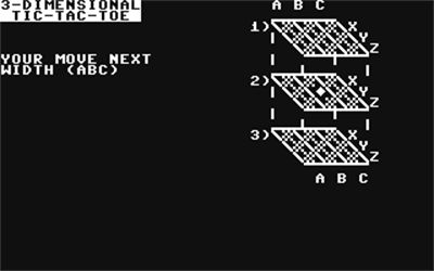 3-D Tic-Tac-Toe (Reston Publishing Company) - Screenshot - Gameplay Image