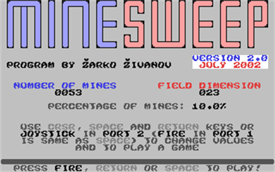 Minesweep - Screenshot - Game Title Image