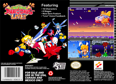 Jikkyou Oshaberi Parodius - Fanart - Box - Back Image