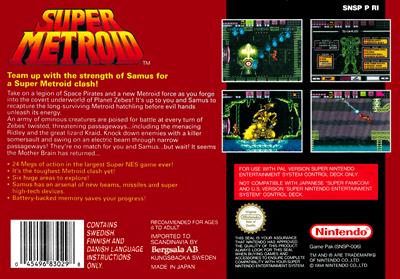 Super Metroid - Box - Back Image
