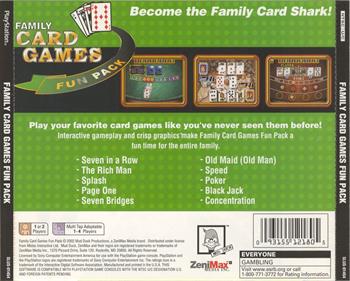 Family Card Games Fun Pack - Box - Back Image
