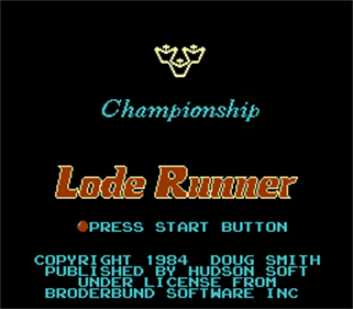 Championship Lode Runner - Screenshot - Game Title