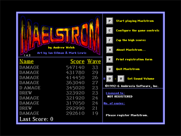 Maelstrom - Screenshot - Game Select Image