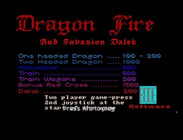 Dragon Fire and Invasion: Dalek - Screenshot - Game Title Image