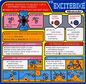 Vs. Excitebike - Arcade - Controls Information Image