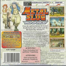 Metal Slug Advance - Box - Back Image