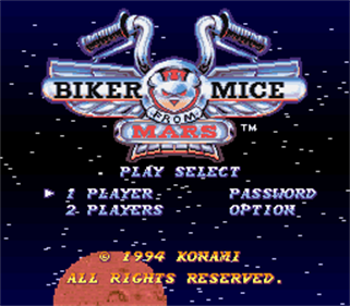 Biker Mice from Mars - Screenshot - Game Title Image