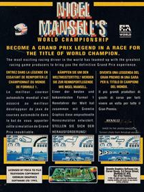 Nigel Mansell's World Championship - Box - Back Image